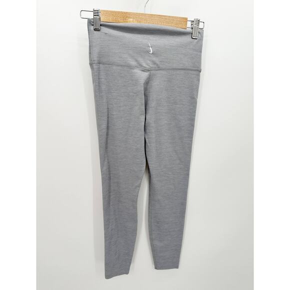 Nike Dri-Fit Grey Nylon Blend Stretch Sparkle Stripe Leggings Women's Size Small - Picture 2 of 8